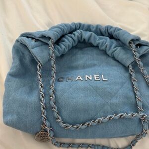 Chanel Light Blue Quilted Shoulder Bag